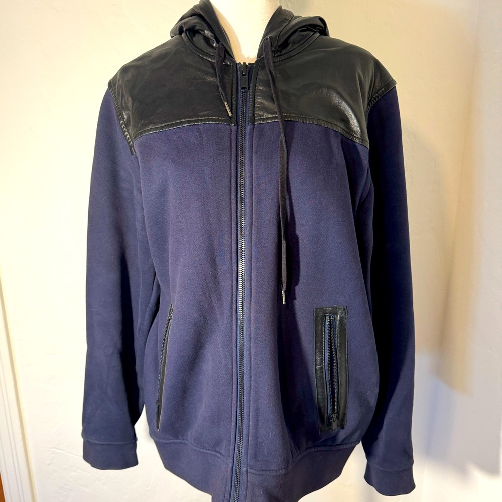 Marc by Marc Jacobs Leather Zip Sweatshirt